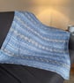Blue and Grey Fair Isle Baby Blanket Hand Knitted Pram Blanket Newborn Gift