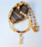 Citrine, Banded Agate & Ambronite Necklace, November Birthday, Anniversary Gift - Image 4