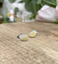 Gold & Silver Leaf Duo Stud Earrings - Image 6