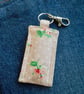 Key ring lip balm holder pink floral fabric keyring  - Image 5