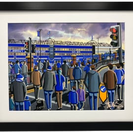 Birmingham City F.C, St Andrews, Framed Football Art Print. 20" x 16" Frame Size