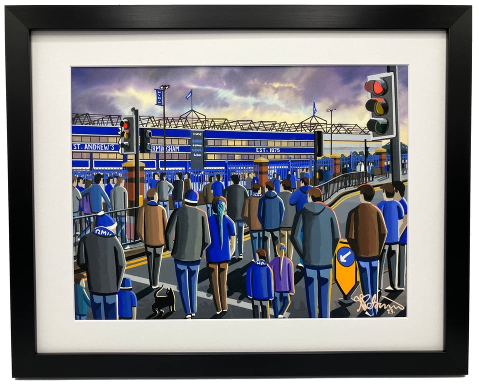 Birmingham City F.C, St Andrews, Framed Football Art Print. 20" x 16" Frame Size