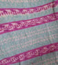Hand Knitted Baby Blanket Pink Blue Cream Fair Isle Pram Blanket Gift - Image 6