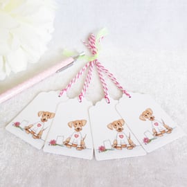 ‘Dash’ the Dachshund Dog Gift Tags - set of 4 tags