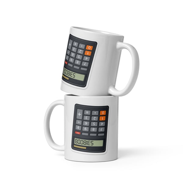 Funny 90s Calculator Joke Mug – Retro Nostalgia Gift