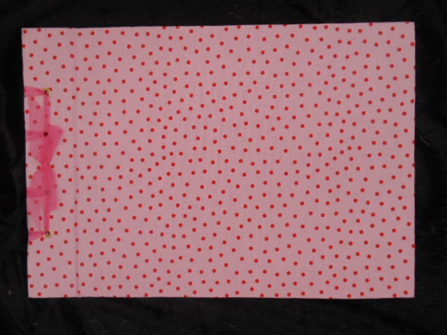A4 Cath Kidston pink polka dot fabric covered album - SALE ITEM 40% off