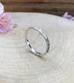 Handmade Narrow Silver Tree Bark Ring - Image 1
