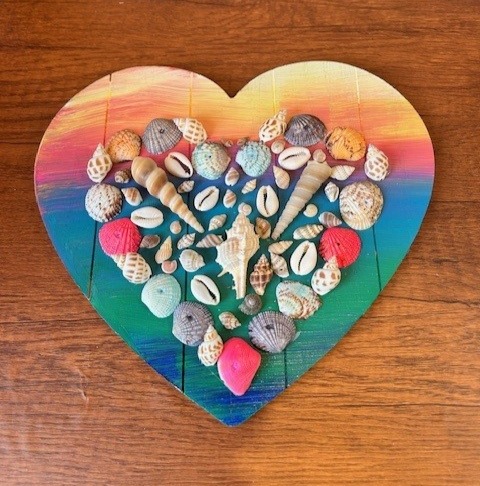 Wooden heart shaped plaque