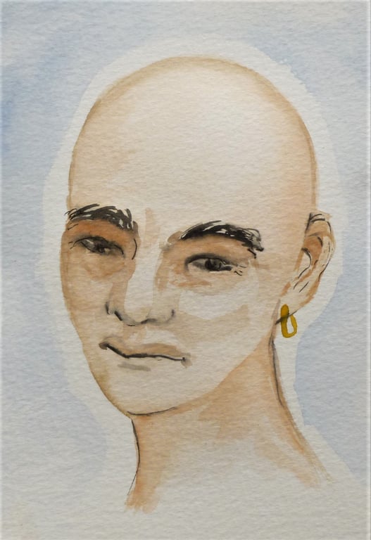 Made to order...Spirit Guide portrait ...hand painted ( ref FA  PN A7 )