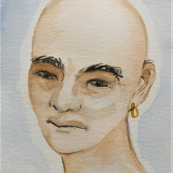 Made to order...Spirit Guide portrait ...hand painted ( ref FA  PN A7 )