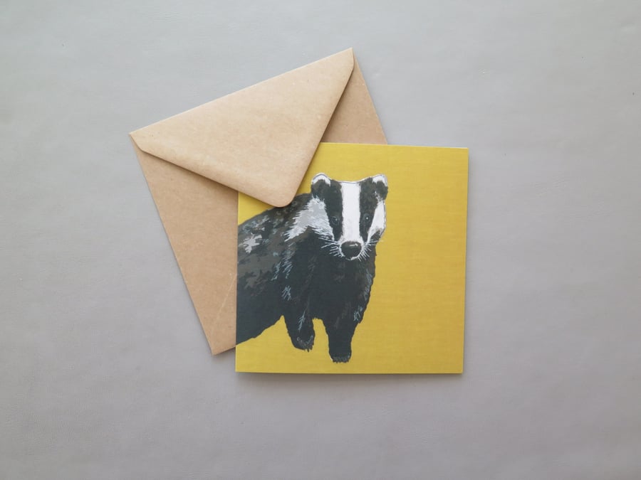 Badger card, printed on recycled card, blank