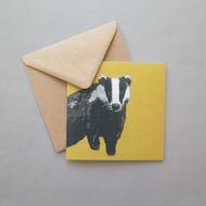 Badger card, printed on recycled card, blank