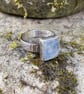 Moonstone oxidised silver and 18ct gold ring U.K. size U - Image 4