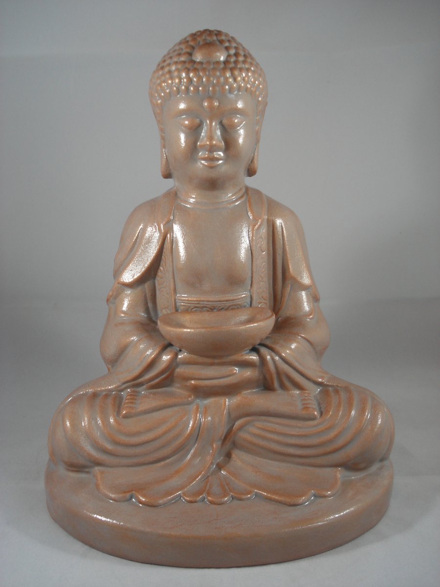 Ceramic Free Standing Garden Home Sitting Buddha Figurine Ornament Decoration.