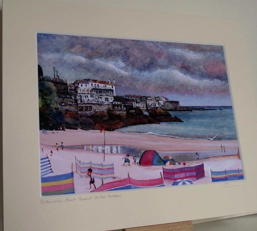  PRINT - Porthminster Beach toward St Ives Harbour