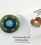 Fused Glass Palladium Foil Flower Brooch - Image 5