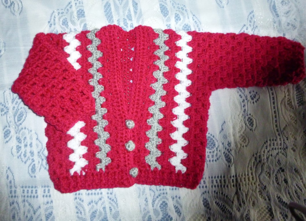 crochet toddler cardigan ( ref FA 640 A1 )