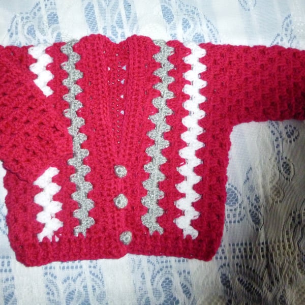 crochet toddler cardigan ( ref FA 640 A1 )