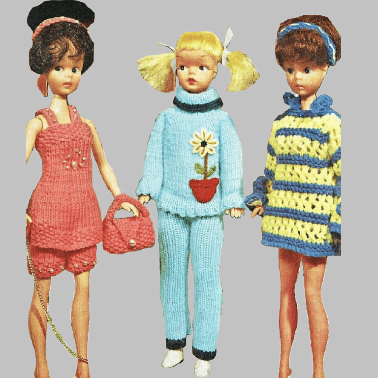 VINTAGE KNITTING PATTERN PDF Teenage Doll Outfits