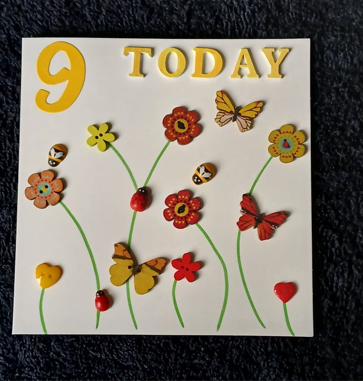 Happy 9th birthday card 
