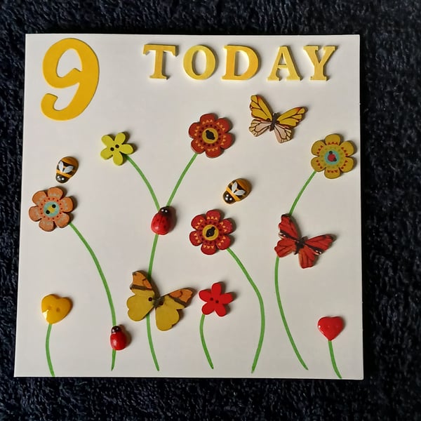 Happy 9th birthday card 