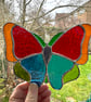 Stained Glass Large Butterfly Suncatcher - Handmade Decoration - Multi - Image 1