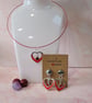 Resin Filled Bezel Heart with Red Birthstone Earring and Pendant Set