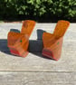 A Pair Handcrafted Wild Mango Wood Robin Bird Ornaments – Christmas Decorations