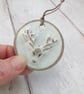 WALL DECORATION hand-built stoneware stag's head ornament in white - Image 3
