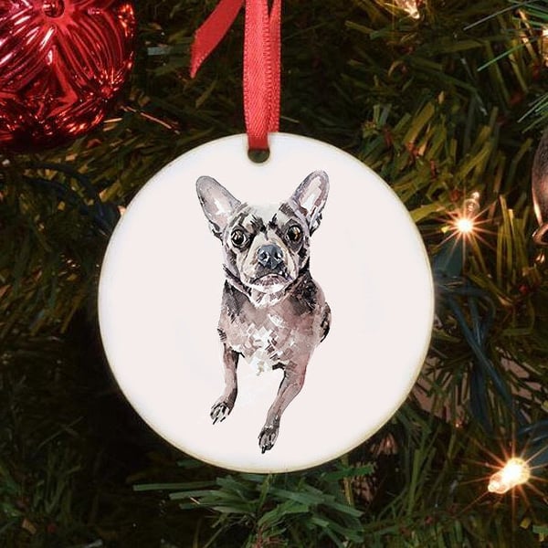 Chihuahua II - Cow Art Tree Decoration. Chihuahua Xmas Tree Decoration,Chihuahua