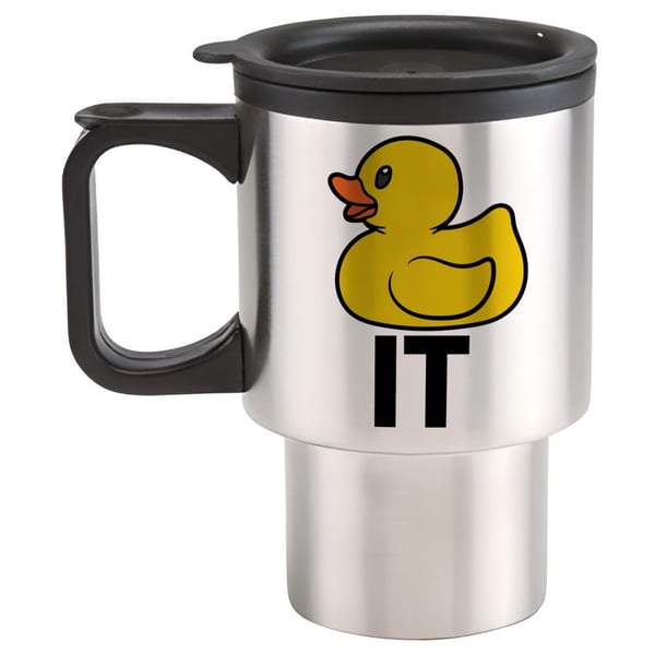 DUCK  IT Funny non swearing novelty stainless steel travel mug