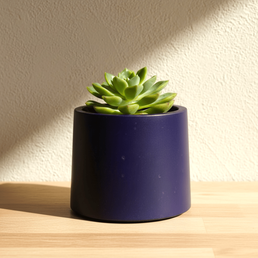 Small Deep Violet Plant Pot - 7.5 cm Vibrant Indigo Mini Succulent Pot