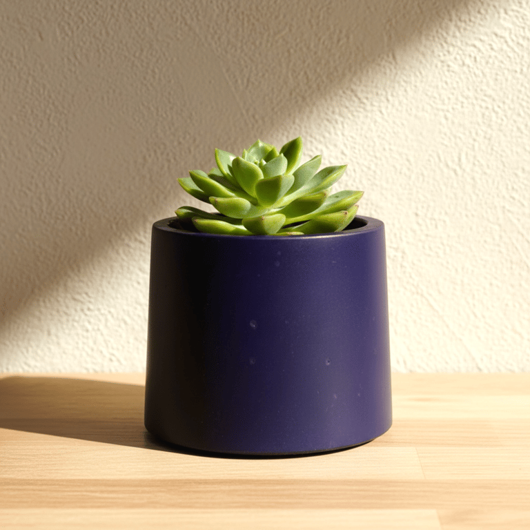 Small Deep Violet Plant Pot - 7.5 cm Vibrant Indigo Mini Succulent Pot
