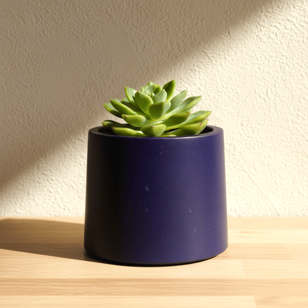 Small Deep Violet Plant Pot - 7.5 cm Vibrant Indigo Mini Succulent Pot