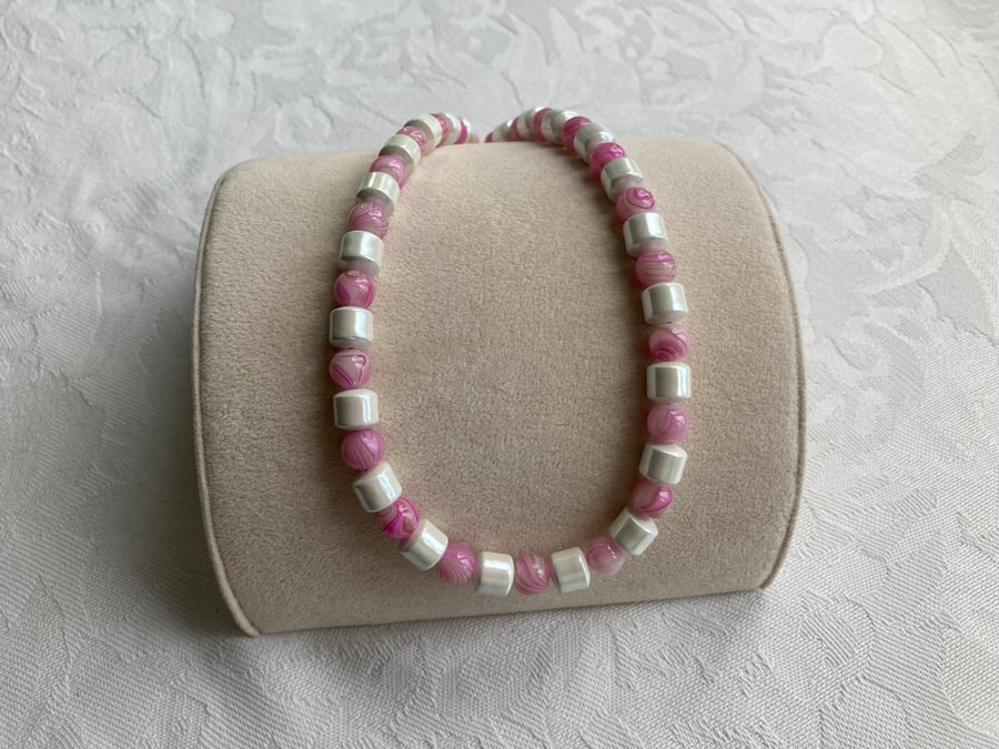 Pink & White Necklace
