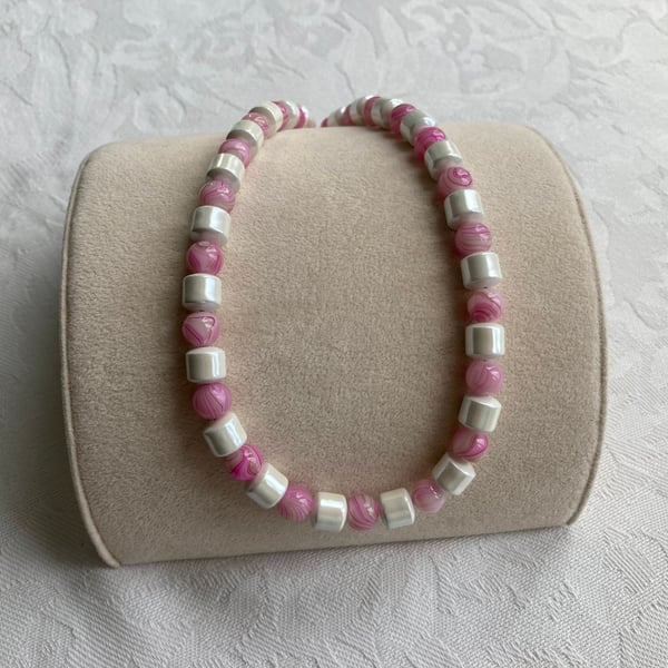 Pink & White Necklace