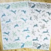 Hand printed leaping hares tea towel wedding, housewarming, nature lover gifts  