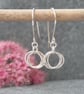 Sterling silver hoop earrings, silver circle earrings, birthday gift idea for he - Image 1
