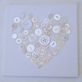 Vintage Button Heart Handmade Wall Art - UK Free Post