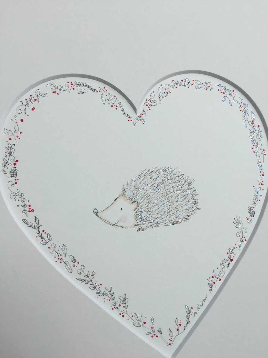 Original Painting Hedgehog love Jo Roper