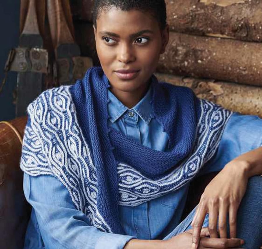 Brioche Shawl Knitting Pattern , UK designer