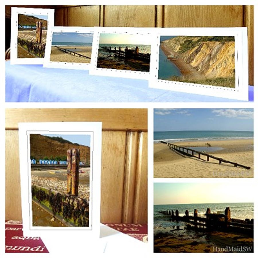 4 greeting cards – ‘Gone to the Beach’ (beaches of the Isle of Wight)