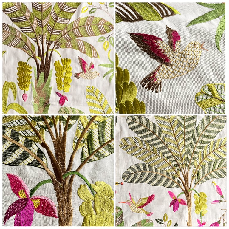 Two fabric samples from a Jane Churchill ex display upholstery book