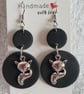 Handmade Polymer Clay Black and Fox Earrings, 316 Surgical Stainless Steel