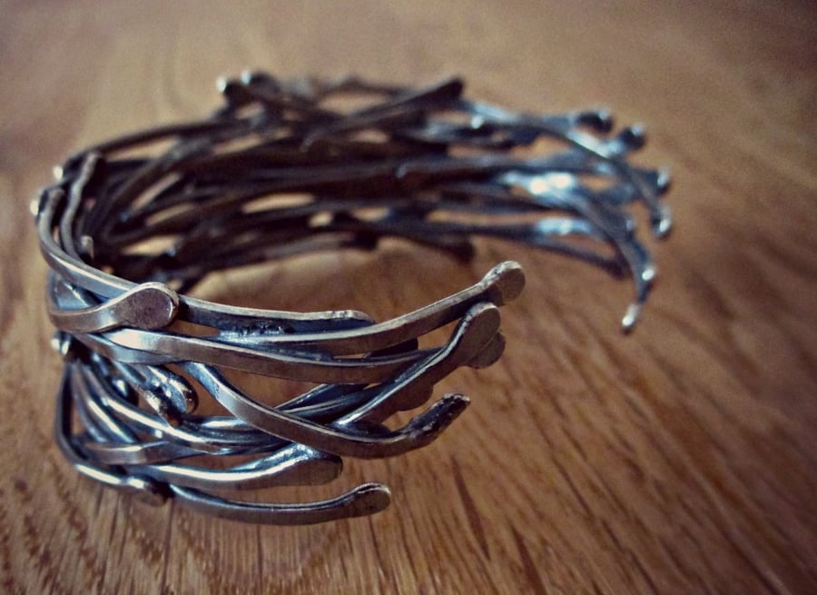 Twisted Vines - Sterling Silver - Oxidised Statement Cuff