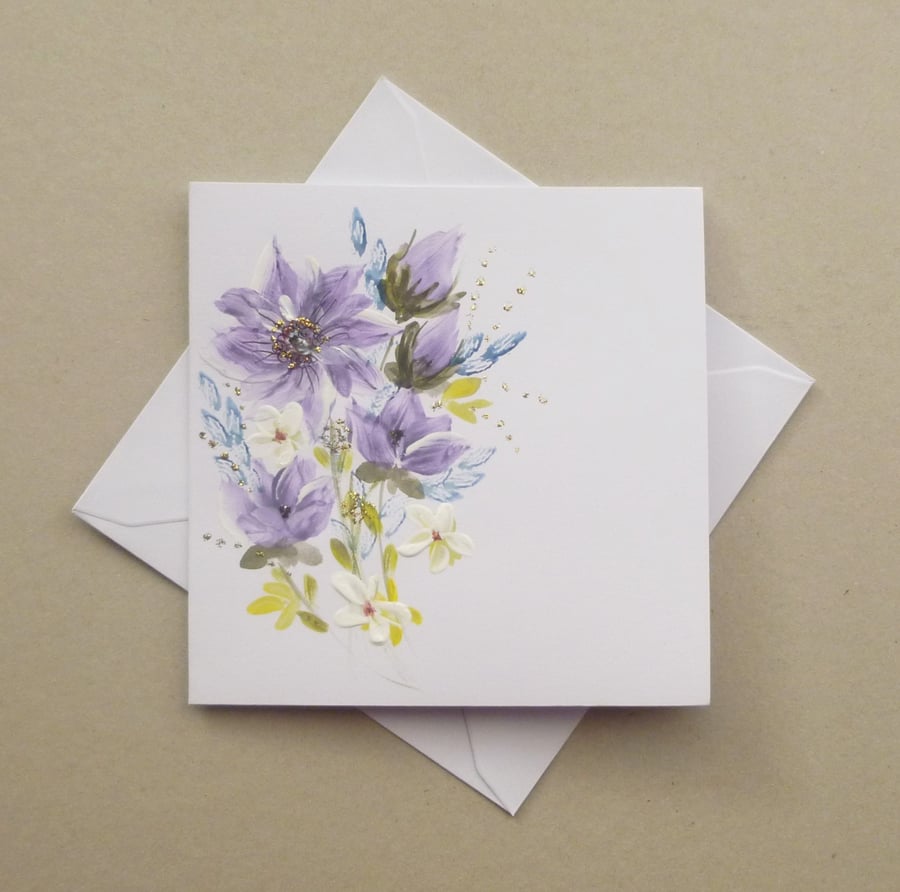 art, hand painted greetings card,blank card, ( ref F ( 881 E1 )