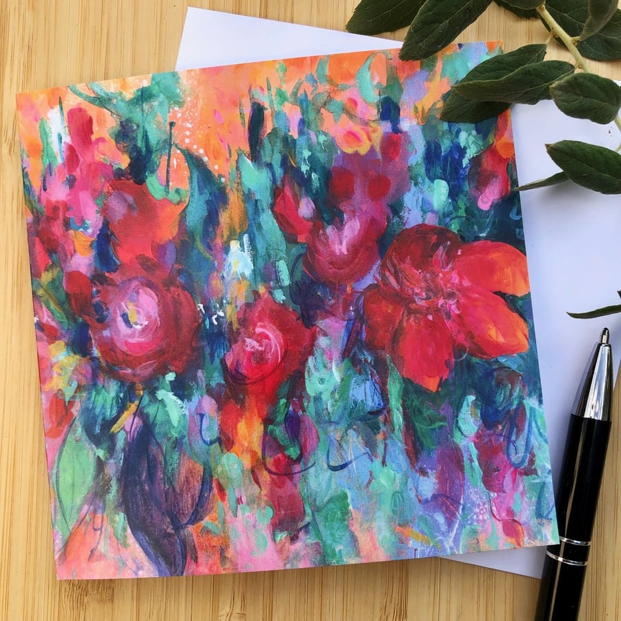 Carnival Greetings Card - A Colourful Bouquet