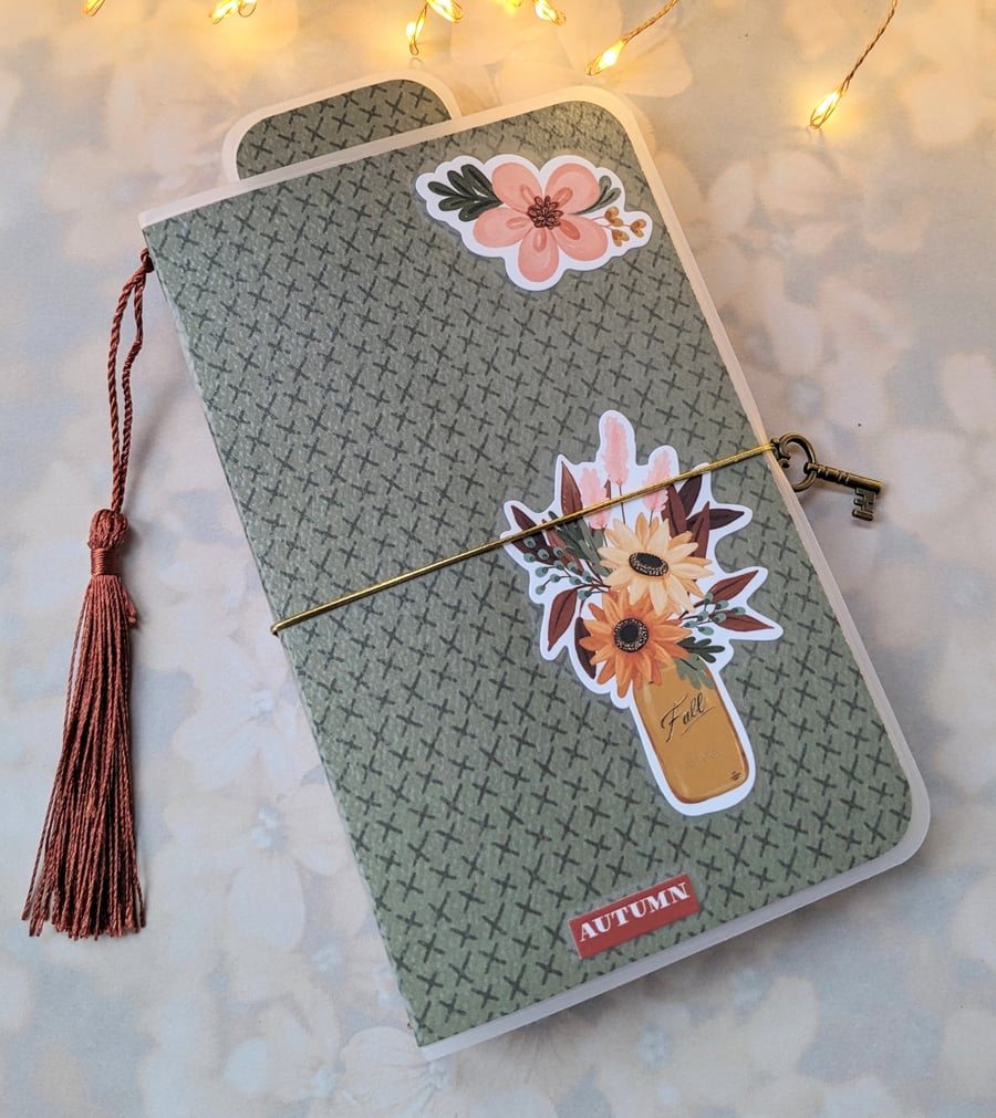 Pretty pocket size journal in an Autumn theme .