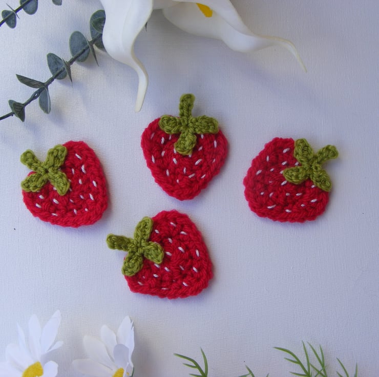 Crochet strawberries Folksy
