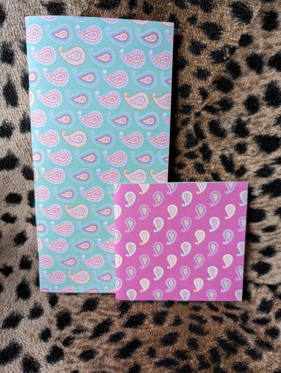 2-pack Paisley Pink & Green Notebooks